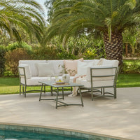 Wilder 4 Seater Garden Corner Set with Wilder Coffee Table - Olive Green