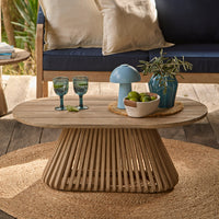 Willow Oval Garden Coffee Table - Brushed Light Acacia