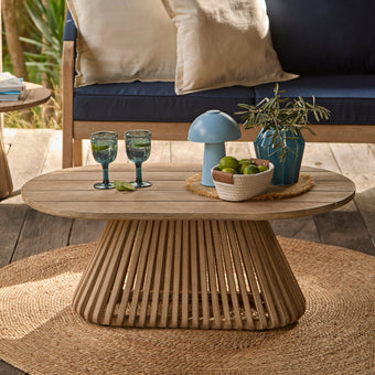 compare product Willow Oval Garden Coffee Table - Brushed Light Acacia