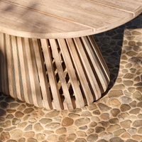 Willow Oval Garden Coffee Table - Brushed Light Acacia