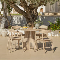Willow 4 Seater Round Garden Dining Set with Elowen Chairs