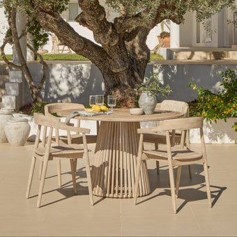 compare product Willow 4 Seater Round Garden Dining Set with Elowen Chairs