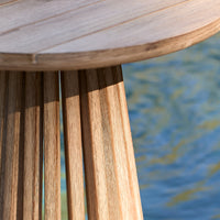 Willow Round Wooden Garden Side Table - Brushed Light Acacia