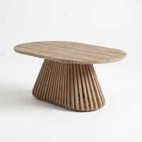Willow Oval Garden Coffee Table - Brushed Light Acacia