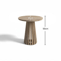 Willow Round Wooden Garden Side Table - Brushed Light Acacia