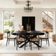 Amelia Black Extending Dining Table Set - 6 Seater - Faye Wooden Black Dining Chairs