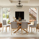 Amelia Whitewash Extending Dining Table Set - 6 Seater - Nolan Fawn Linen Dining Chairs - Whitewash Oak Legs