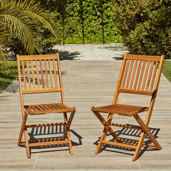 compare product Ashby Wooden Armless Garden Folding Chairs - Set of 2