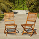 Ashby Wooden Armless Garden Folding Chairs - Set of 2