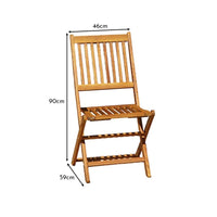 Ashby Wooden Armless Garden Folding Chairs - Set of 2