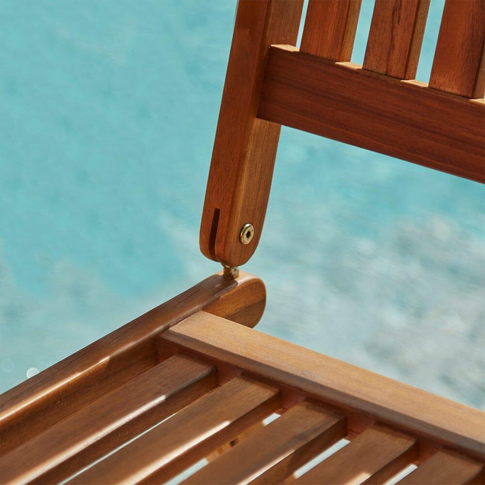 Ashby Wooden Armless Garden Folding Chairs - Set of 2
