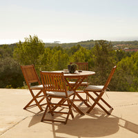 Ashby Wooden Armless Garden Folding Chairs - Set of 2