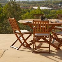 Ashby Wooden Armless Garden Folding Chairs - Set of 2