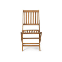 Ashby Wooden Armless Garden Folding Chairs - Set of 2