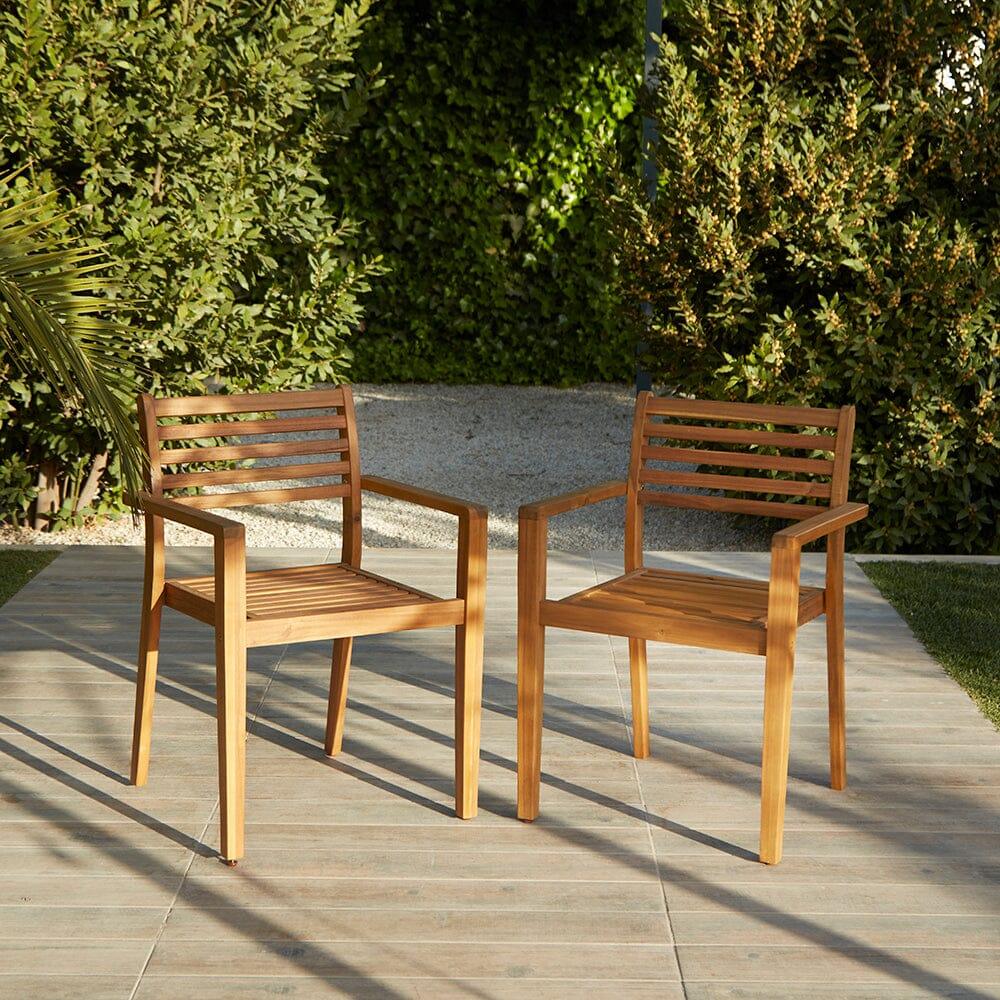 Aspen Wooden Garden Armchair - Set of 2