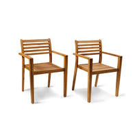 Aspen Wooden Garden Armchair - Set of 2