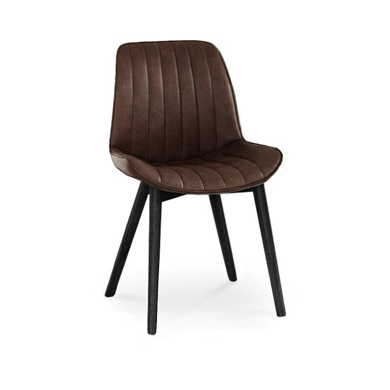 Bella Saddle Brown Dining Chairs - Set of 2 - Black Oak Legs