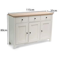 Outlet - Bampton 3 Door Sideboard - Stone Grey