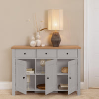 Outlet - Bampton 3 Door Sideboard - Stone Grey