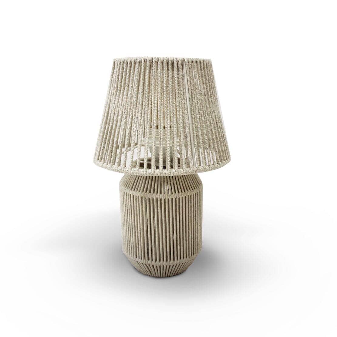 Outlet - Bari White Cotton String Table Lamp