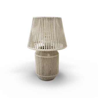 compare product Outlet - Bari White Cotton String Table Lamp