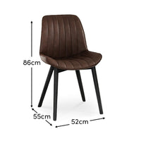 Bella Saddle Brown Dining Chairs - Set of 2 - Black Oak Legs