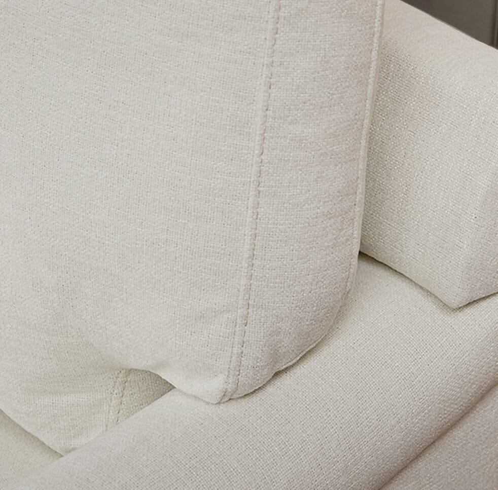 Brea Oyster White Left Corner Sofa with Whitewash Oak Legs