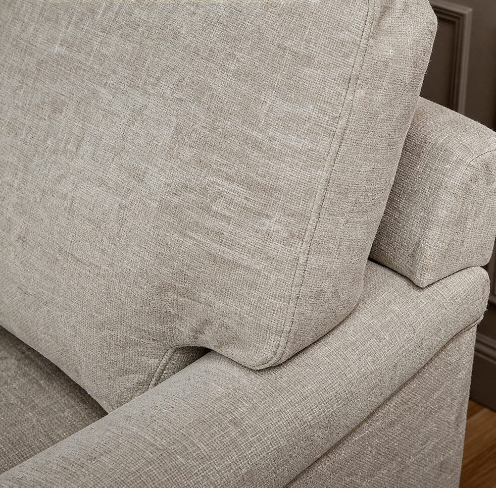Brea Mink Taupe Left Corner Sofa with Whitewash Oak Legs