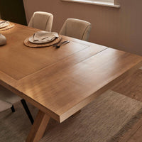 Outlet - Charlotte Pale Oak Dining Table - Extendable - Cross Leg