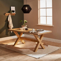 Outlet - Charlotte Pale Oak Dining Table - Cross Leg
