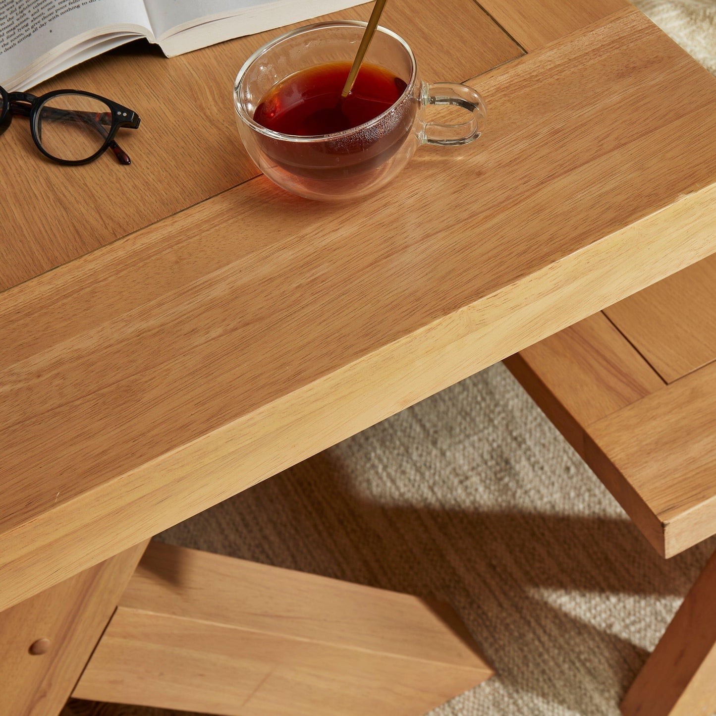 Outlet - Charlotte Pale Oak Dining Table - Cross Leg