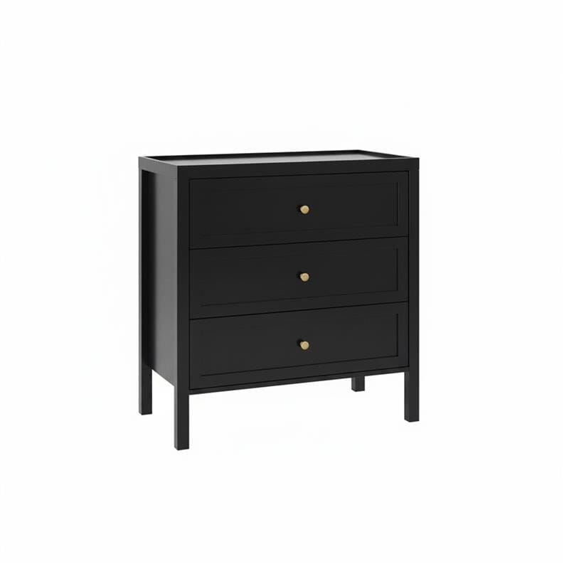Charlie 3 Drawer Chest of Drawer - Noir Black