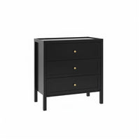 Charlie 3 Drawer Chest of Drawer - Noir Black