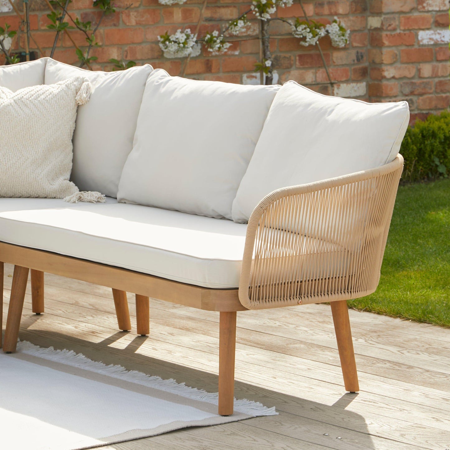 Eaden Garden Corner Sofa Cushion Covers - Oatmeal