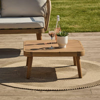 Eaden 5 Seater Corner Coffee Table Set with 2 Seren Occasional Chairs - Natural