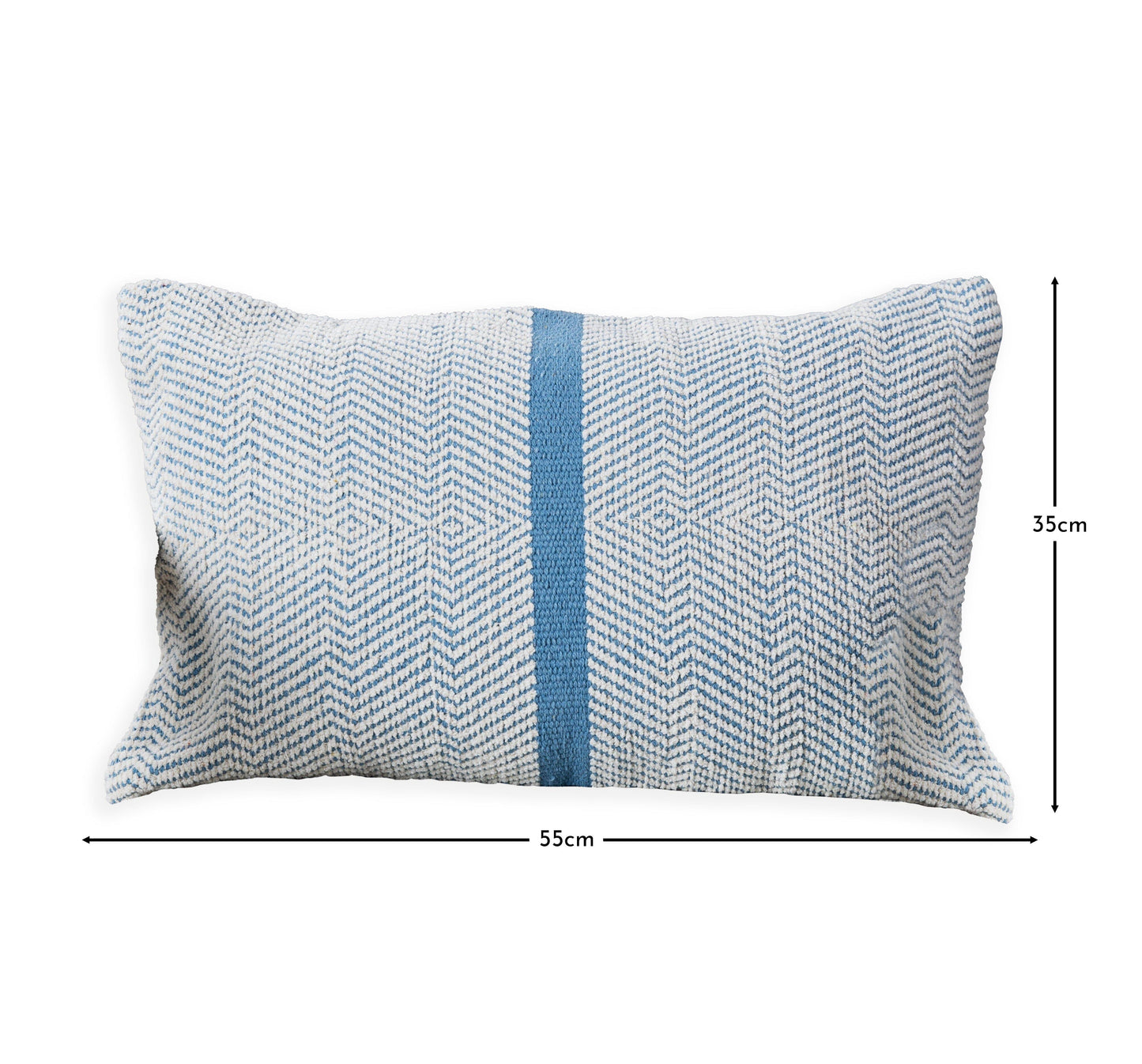 Elston 55x35cm Cotton Zig Zag Cushion Cover - Horizon Blue