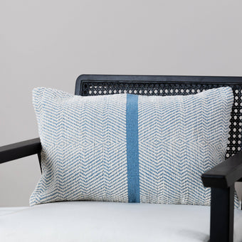 compare product Elston 55x35cm Cotton Zig Zag Cushion Cover - Horizon Blue