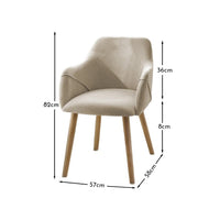 Freya Sand Armchairs - Set of 2 - Chalked Mangowood Legs