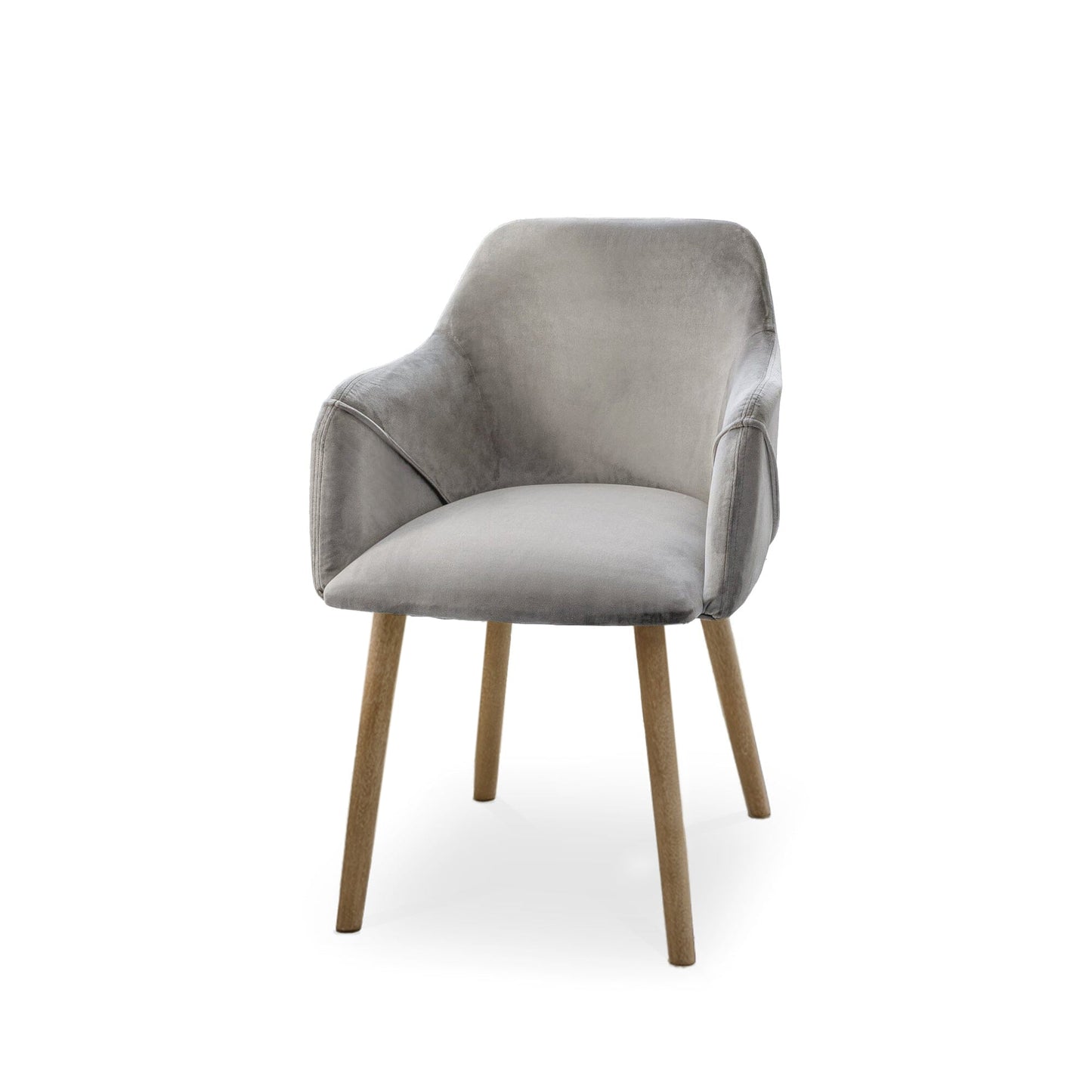 Freya Mist Grey Dining Armchairs - Set of 2 - Chalked Mangowood Legs