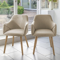 Freya Sand Armchairs - Set of 2 - Chalked Mangowood Legs
