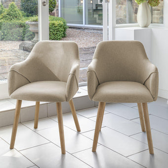 compare product Freya Sand Armchairs - Set of 2 - Chalked Mangowood Legs