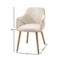 Freya Boucle Dining Armchairs - Set of 2 - Chalked Mangowood Legs