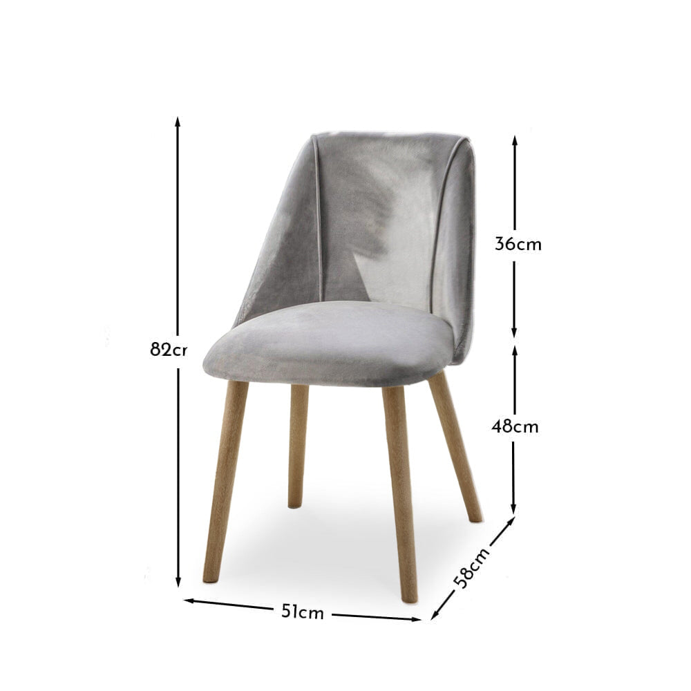 Freya Mist Grey Dining Chairs - Set of 2 - Chalked Mangowood Legs