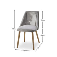 Freya Mist Grey Dining Chairs - Set of 2 - Chalked Mangowood Legs