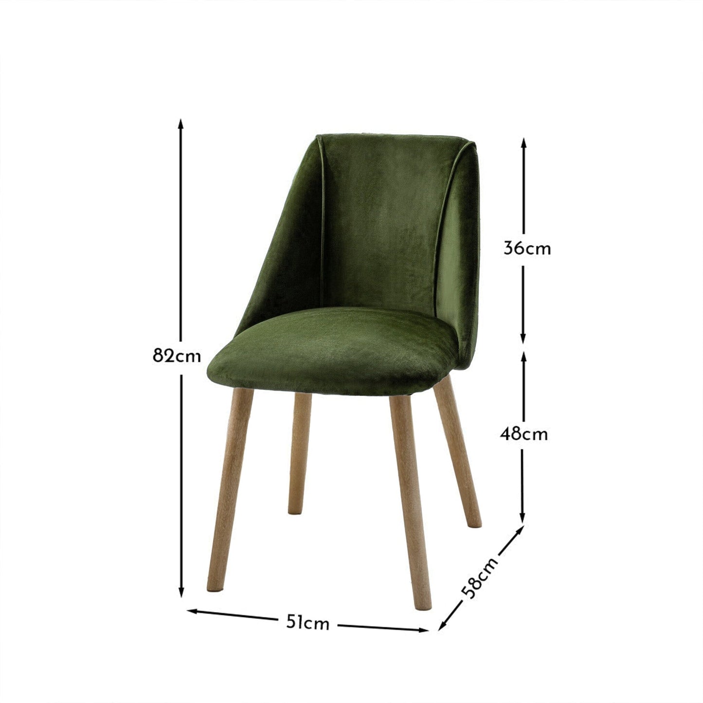 Freya Fern Green Dining Chairs - Set of 2 - Chalked Mangowood Legs