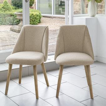 compare product Freya Sand Dining Chairs - Set of 2 - Chalked Mangowood Legs