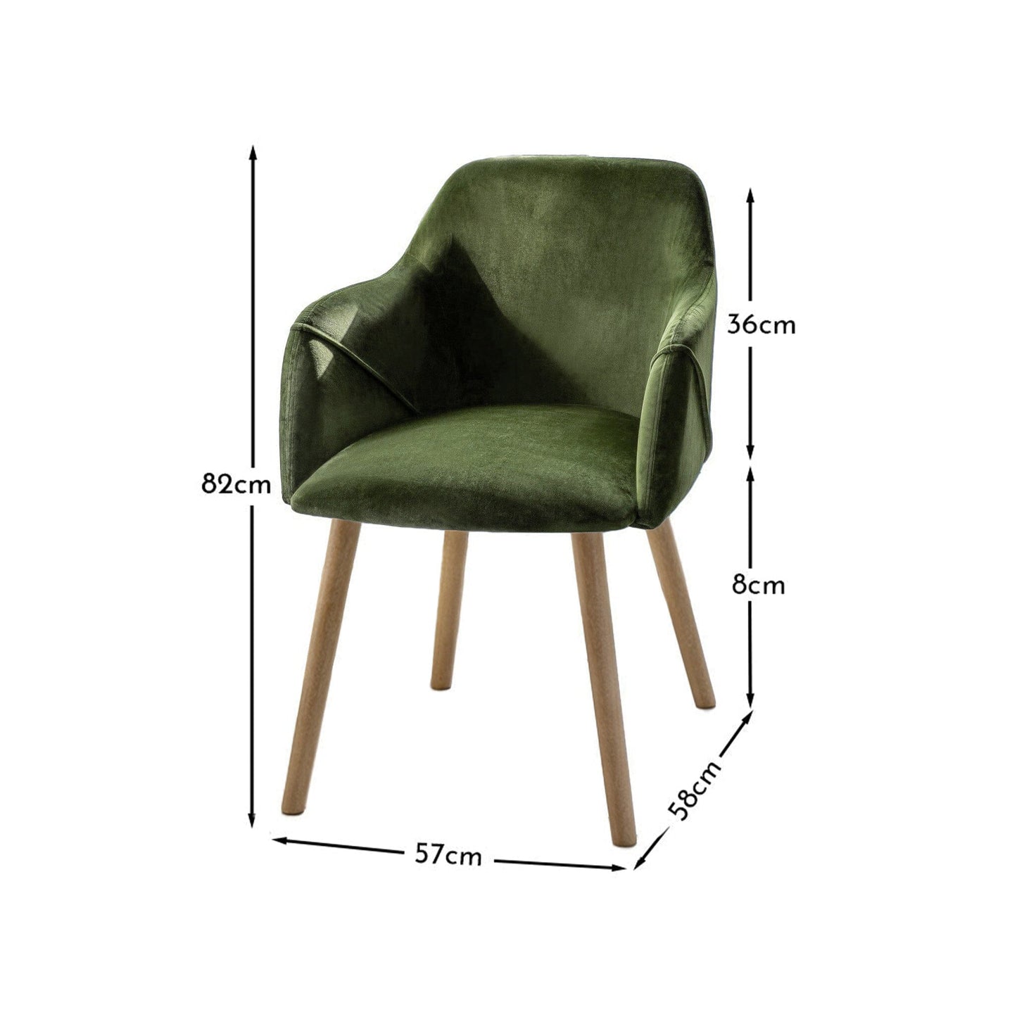 Freya Fern Green Dining Armchairs - Set of 2 - Chalked Mango Wood Legs
