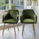 Freya Fern Green Dining Armchairs - Set of 2 - Chalked Mango Wood Legs