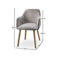 Freya Mist Grey Dining Armchairs - Set of 2 - Chalked Mangowood Legs