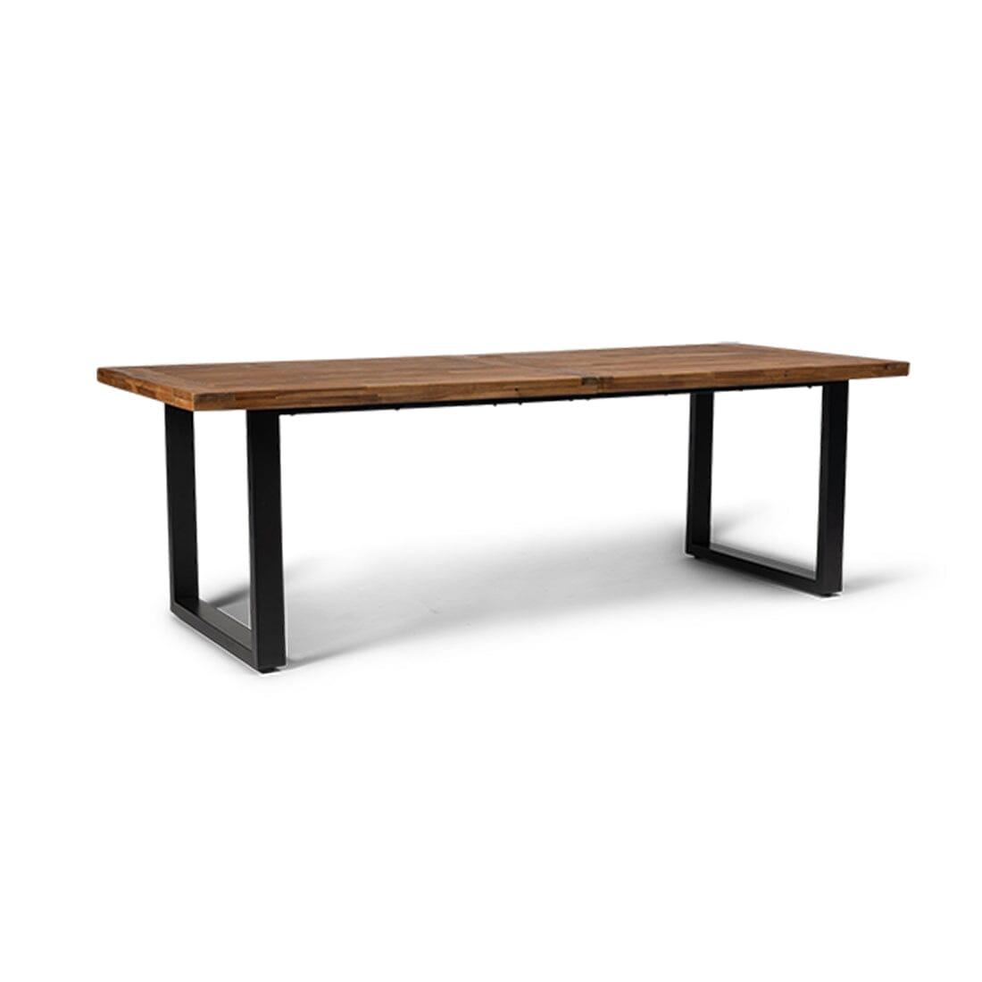 Hali 6 Seater Wooden Garden Dining Set with Ryder Black Chairs - 175cm